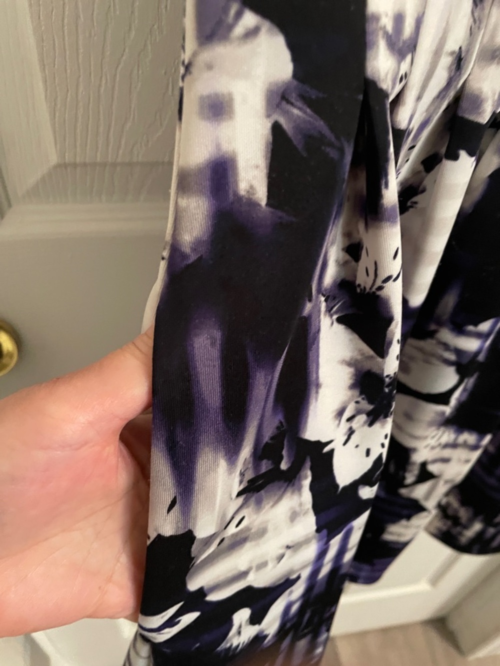 💎VINTAGE Sleeveless Pleated Dress Purple Black Floral 💎 - Picture 7 of 10
